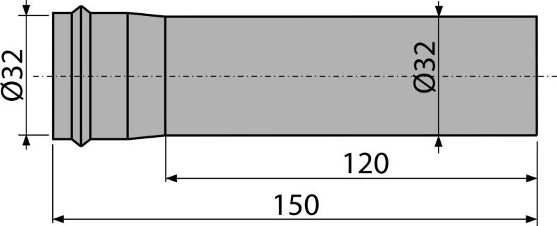 alcadrain Verlängerungsstück DN32 für Metallsiphon 150mm Chrom