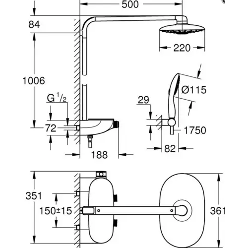 Grohe Duschsystem Rainshower Smartcontrol 360 verchromt Grohe Duschsystem Rainshower Smartcontrol 360 verchromt