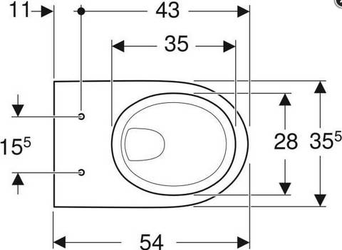 Geberit Wand-Tiefspül-WC Renova spülrandlos 540mm Ausladung weiß