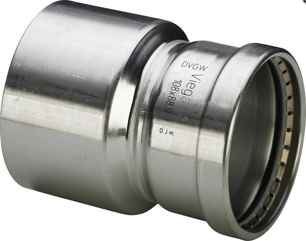 Viega Reduzierstück Sanpress Inox XL Edelstahl mit SC-Contur 108,0x88,9mm