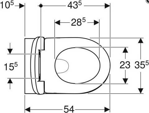 Geberit Wand-Tiefspül-WC Renova Set m WCSitz Bef. v. un. 540mm Ausld. weiß