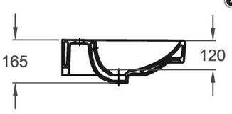 Geberit M100 E-Waschtisch 1200x480mm weiß eckige Form 2 Hahnlöcher
