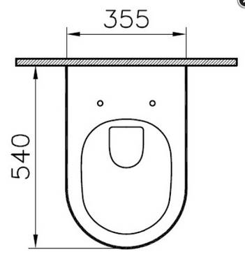 Vitra S100 Wand-Tiefspül-WC geschl. Form Ausld. 540mm randlos verdeckte Bef. weiß