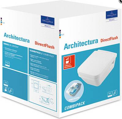 V+B Combi-Pack Tiefspül-WWC Architectura 5685R0XX m Sitz QuiR u. Softcl. we c+