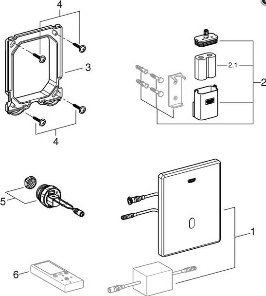 Grohe Urinal-IR-Elektronik Tectron Skate für Rapido U/UMB 6 V verchromt