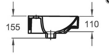 Geberit M100 E-Handwaschbecken eckige Form, 450x360mm weiß