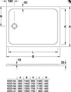 VB Lifetime Plus Keramik-Brausewanne AR 1400x900x35mm weiß