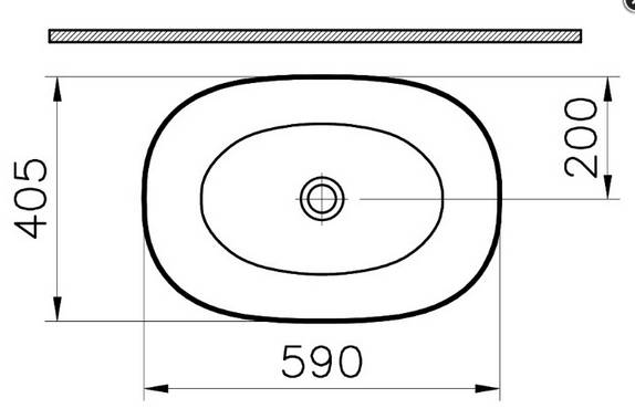 Vitra L300 Aufsatzschale dünnwandig oval 590x405x145mm weiß-clean