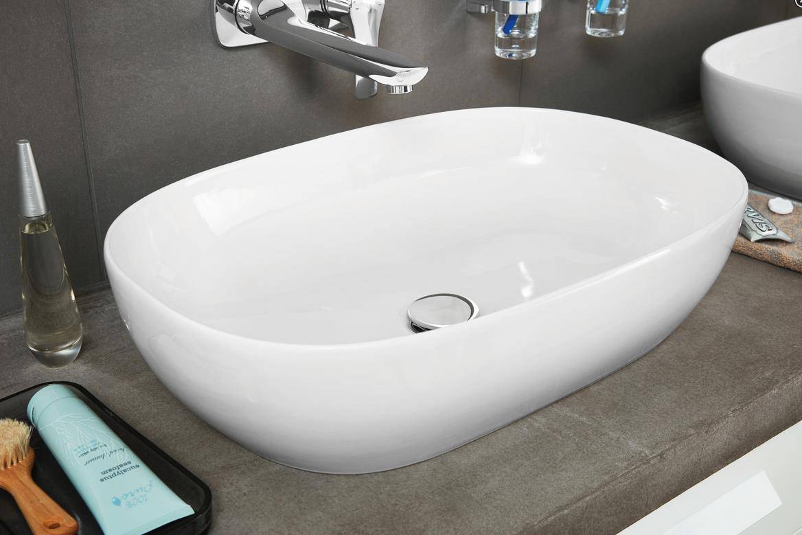 Vitra L300 Aufsatzschale dünnwandig oval 590x405x145mm weiß-clean