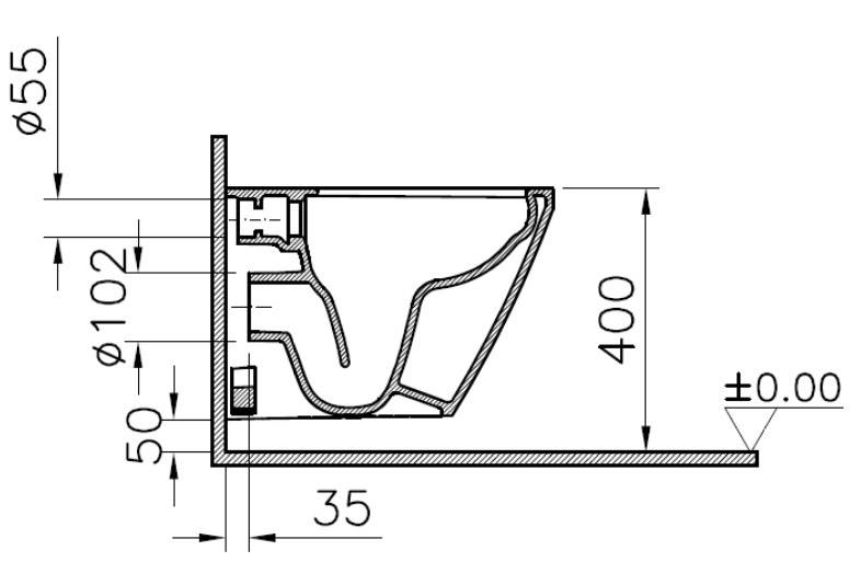 Vitra S100 Wand-Tiefspül-WC Kompakt<CR>Ausld. 495mm randlos verdeckte Bef. weiß