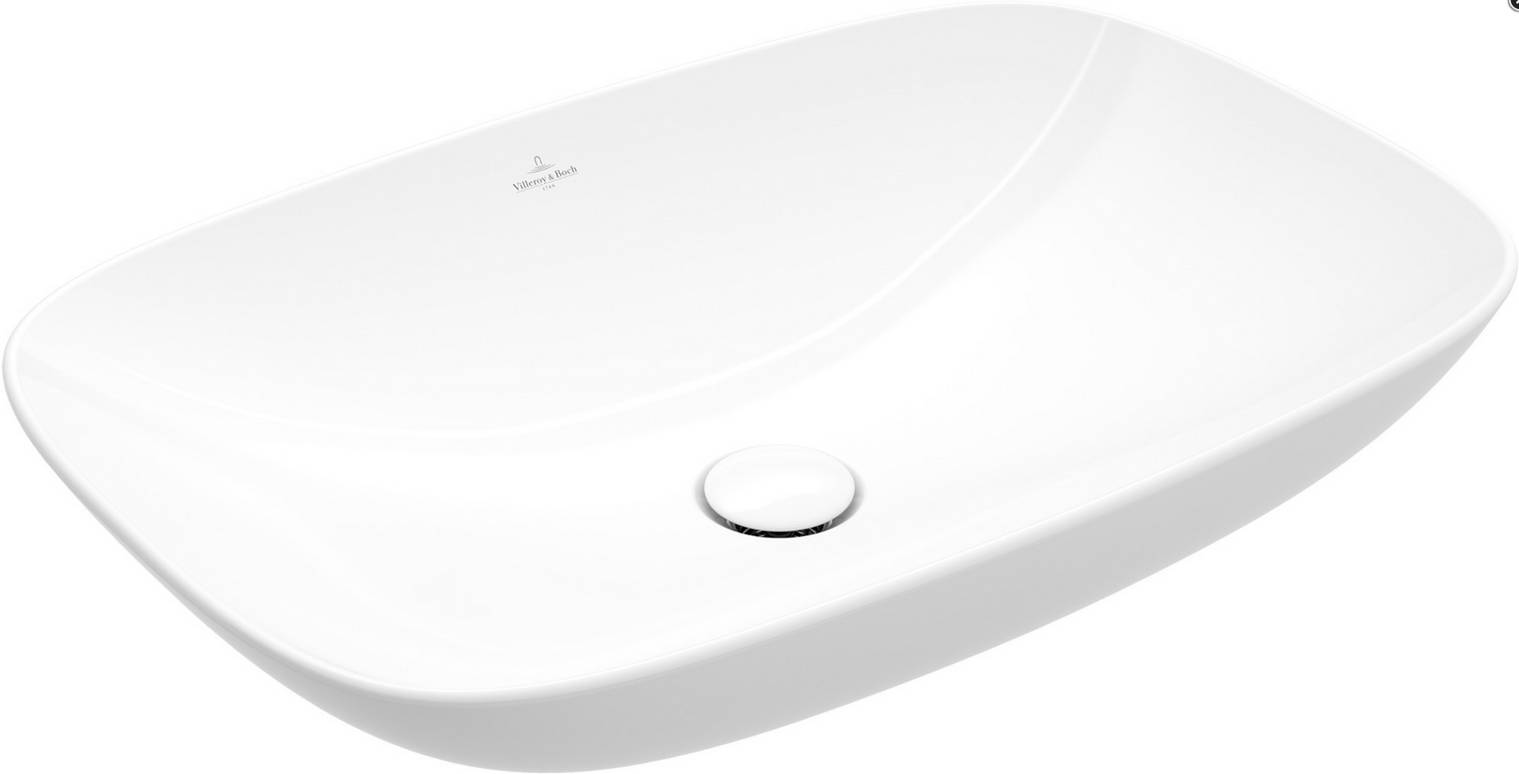 VB lavabo à poser Loop&Friends 620x420mm rectangulaire avec trop-plein blanc alpin