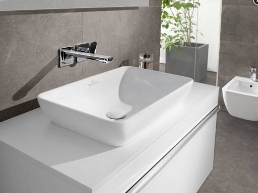 V+B Halbeinbau-Aufsatz-WT Venticello 550x360mm o. HL mit ÜL weiß ceramicplus