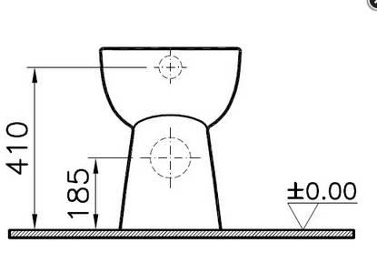 Vitra C100 Stand-Flachspül-WC 460mm hoch weiß