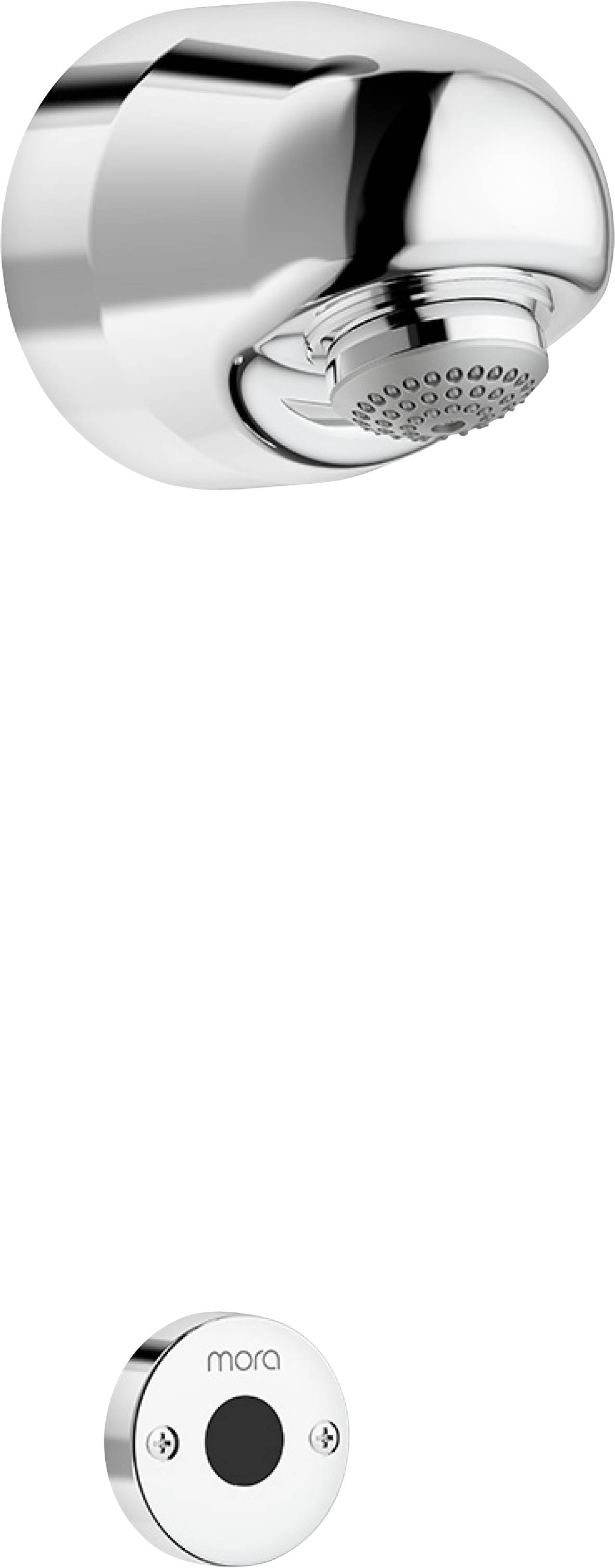 MORA tronic Compact Duschkopf WMS, m. Thermostat, Anschluss von hinten, Netzbetrieb