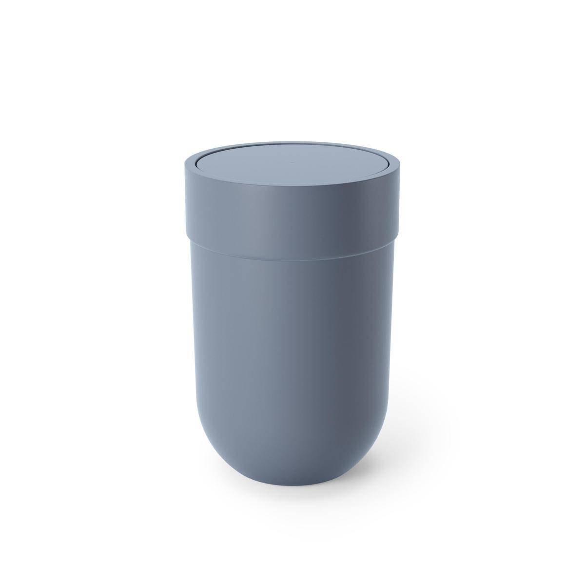 TOUCH WASTE CAN W LID SLATE BLUE