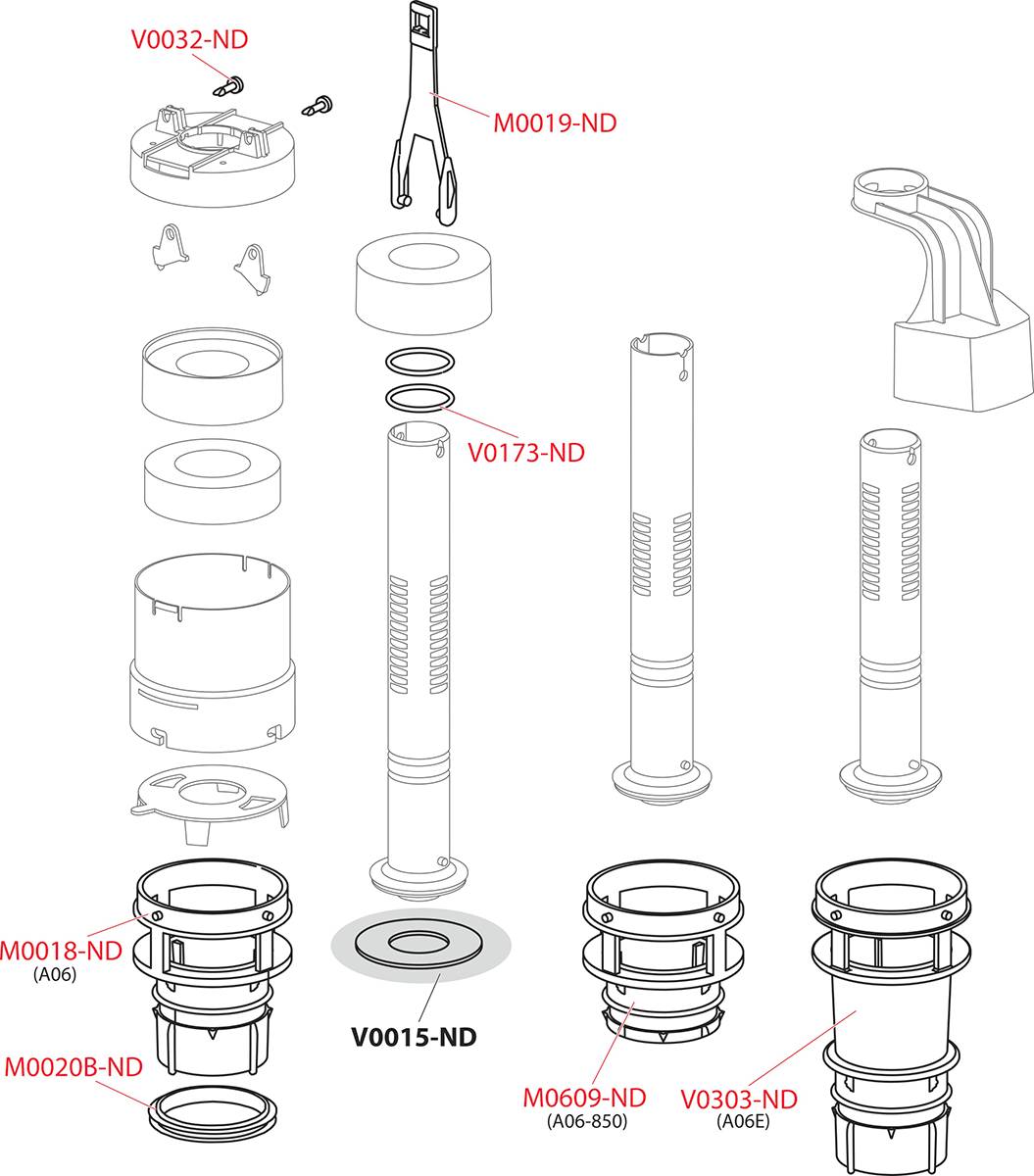 Alcadrain Ablaufventil für niedrige Vorwandinstallationssysteme 850 mm