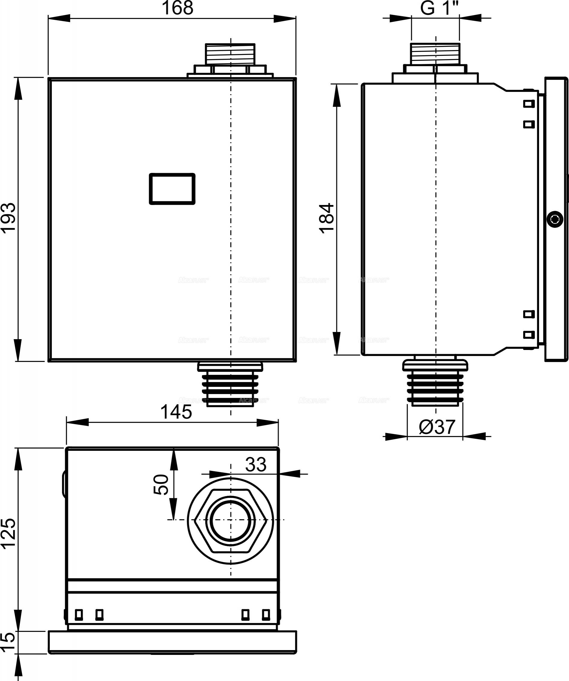 Alcadrain ASP3-KB Automatischer WC-Spüler, Metall, 6 V (Batterieversorgung)