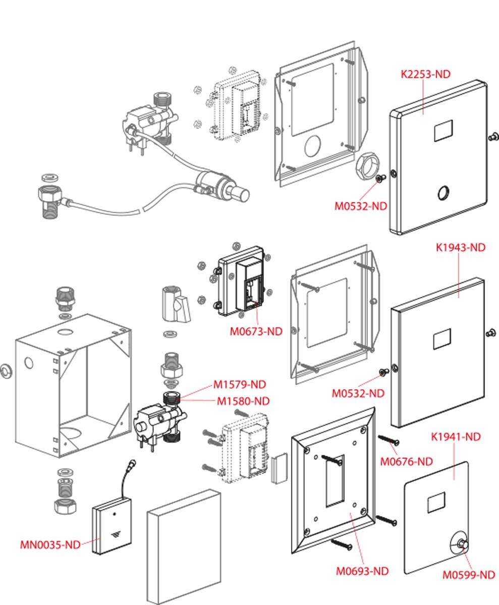 Alcadrain ASP4-B Automatischer Urinal-Spüler, verchromt, 6 V (Batterieversorgung)