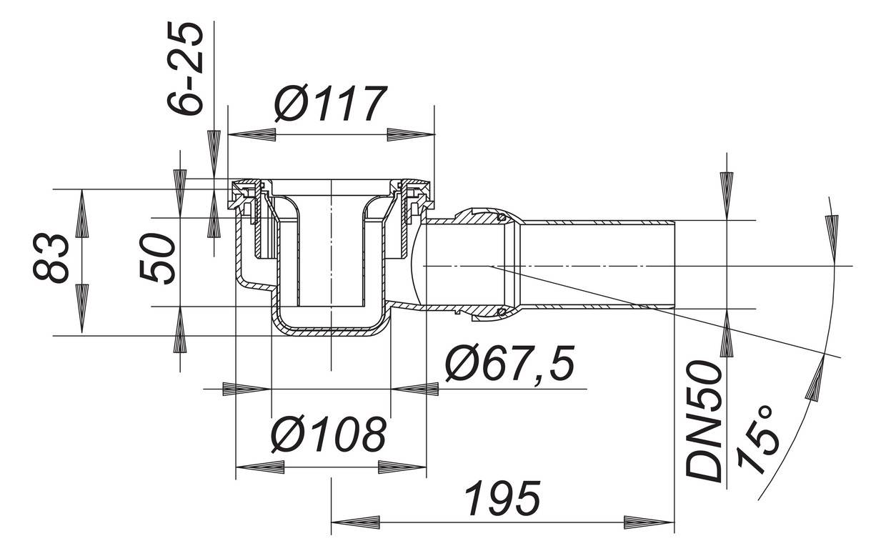 Dallmer Ablaufgehäuse ORIO DN 50