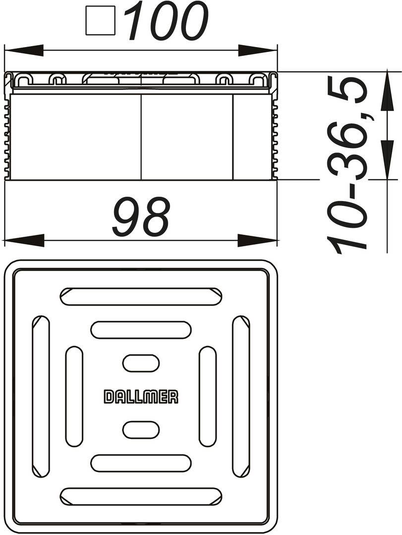 Dallmer Aufsatz DallDrain Select, 100 x 100 mm