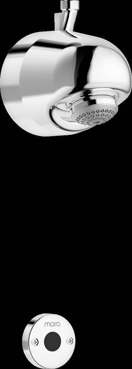 MORA tronic Compact Duschkopf WMS, f. vorgemischtes Wasser, Anschluss von oben Batterieb.