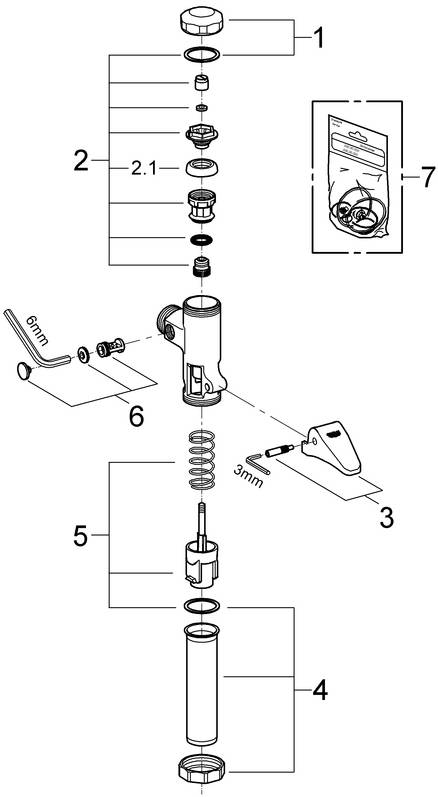 Grohe DAL Automatic-Druckspüler Messing verchromt 3/4