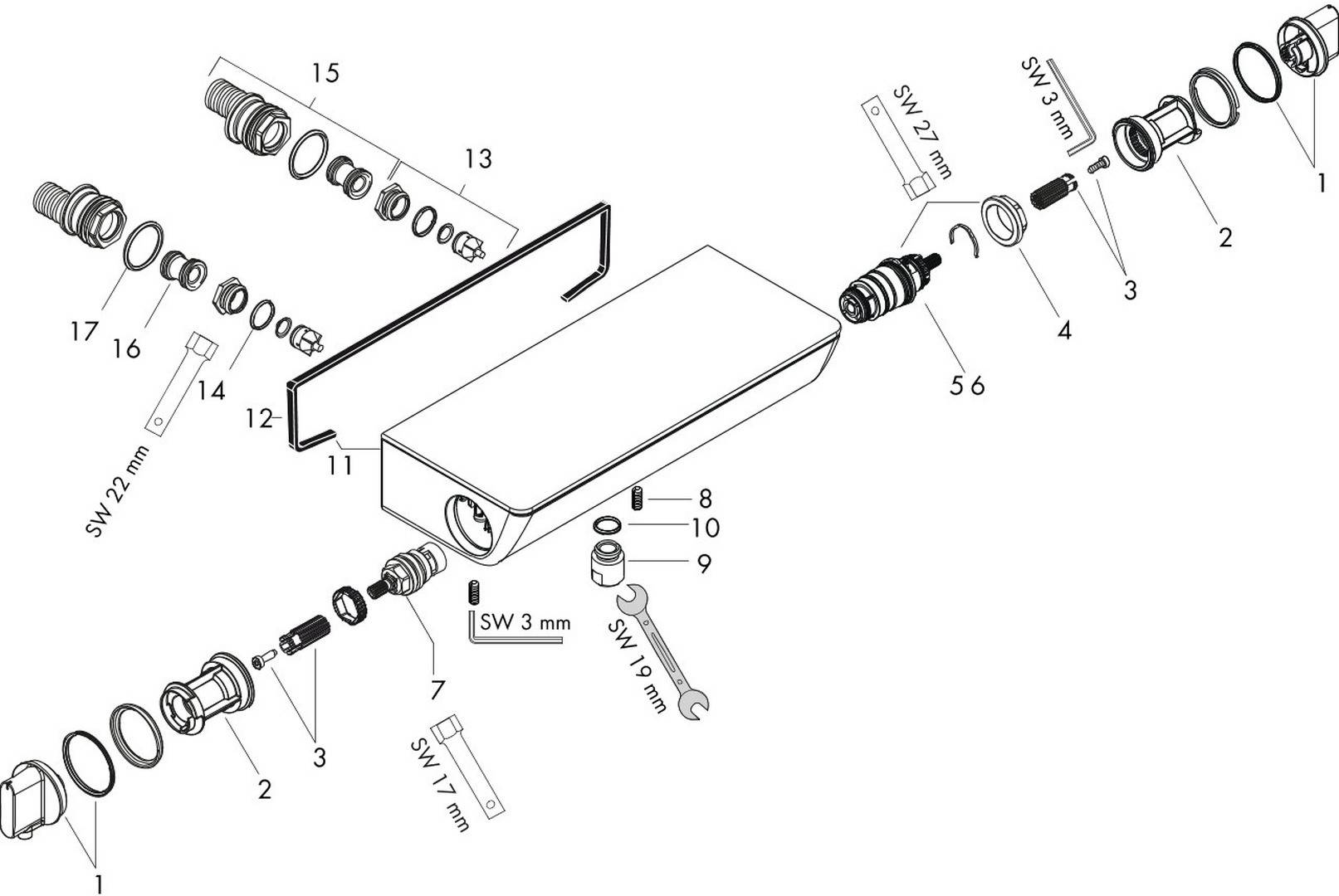 hansgrohe Thermostat Brause Ecostat Select verchromt