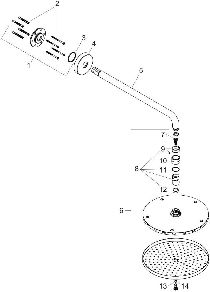 HG Kopfbrause Raindance S 240 1jet PowderRain m Brausea. 390mm chrom