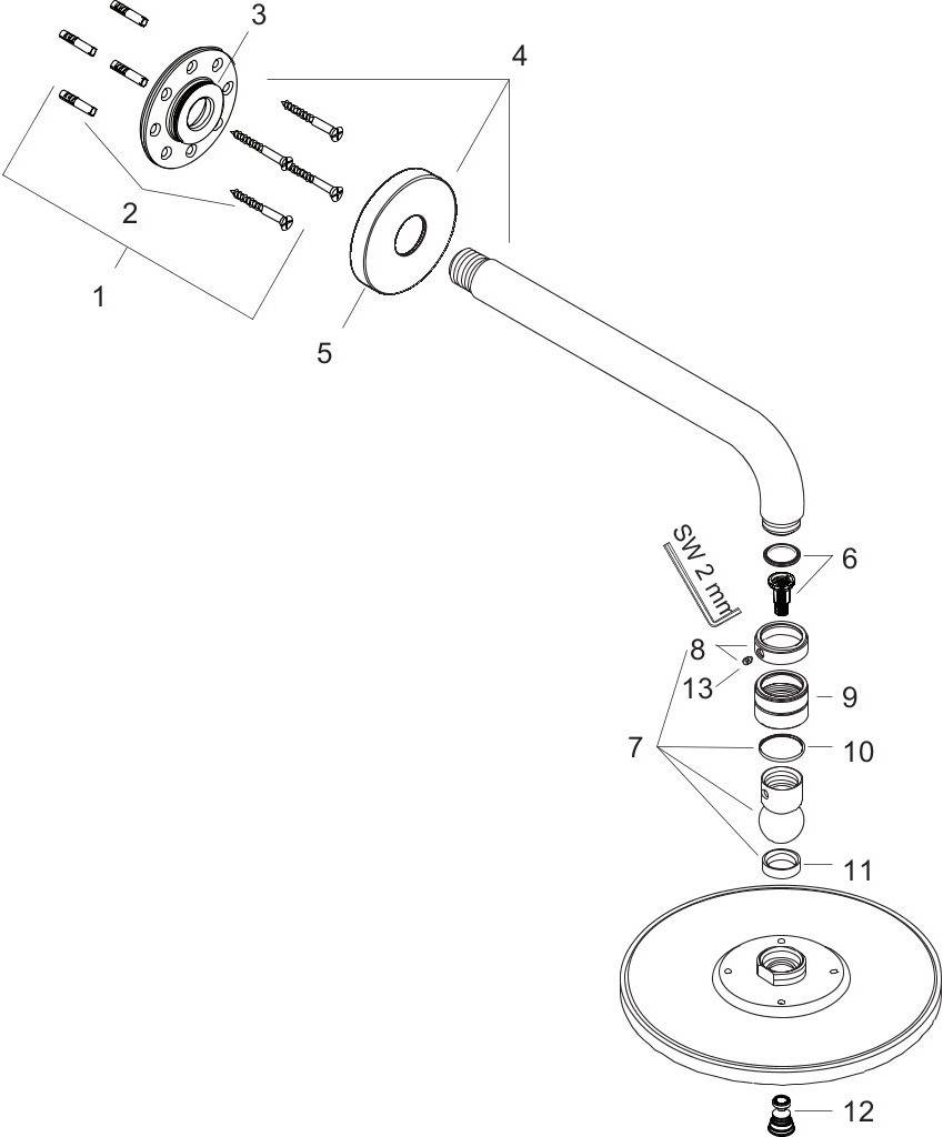 HG Tellerkopfbrause Raindance AIR d= 240mm, mit Kugelgelenk verchromt