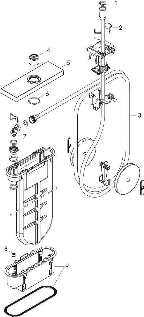 HG Wannenrandset sBox eckig m Schlauchbox u BRS verchromt