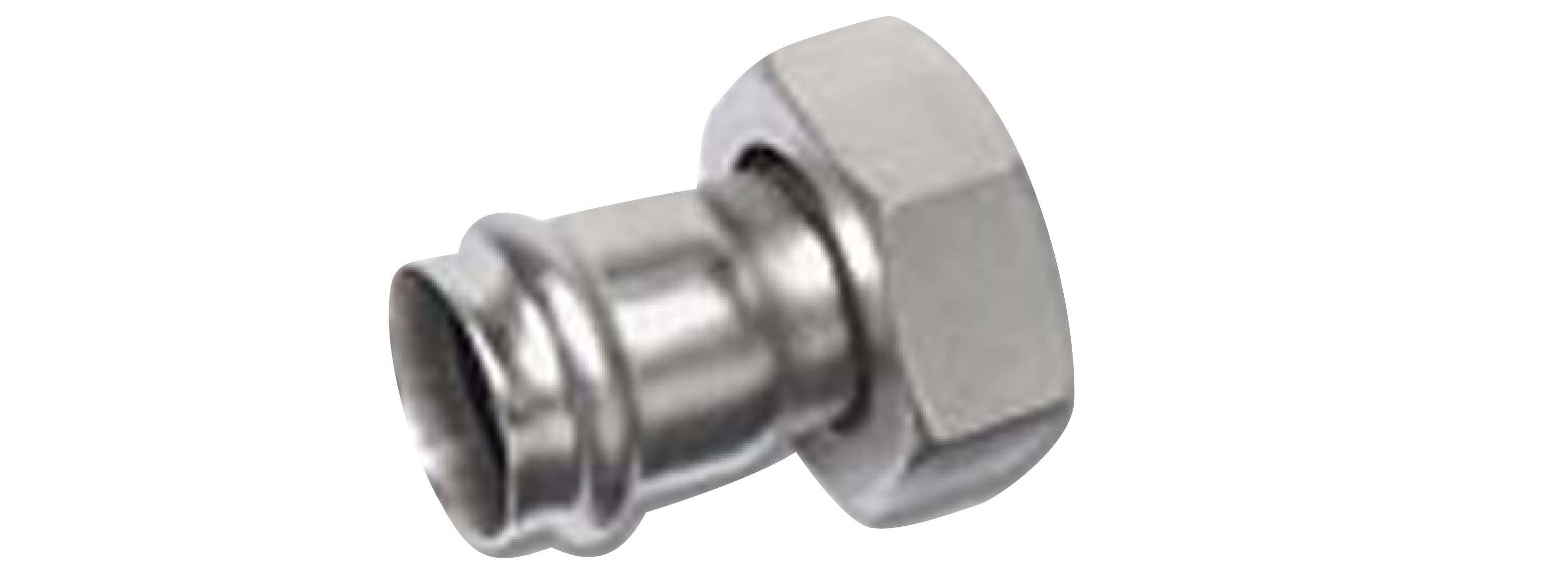 Mora Edelstahlpressfitting für AP-Anbindung 15 x 1/2"