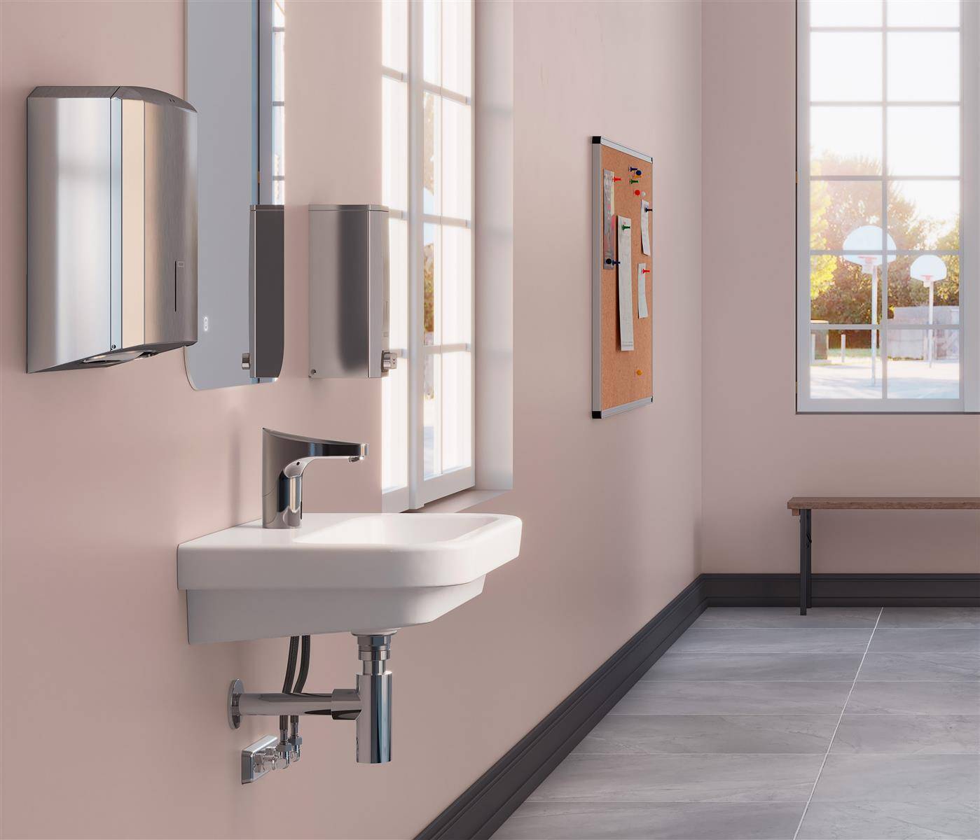 Mora FMM 9000E tronic Waschtischarmatur m. Hygienespülung, Batteriebetrieb Chrom