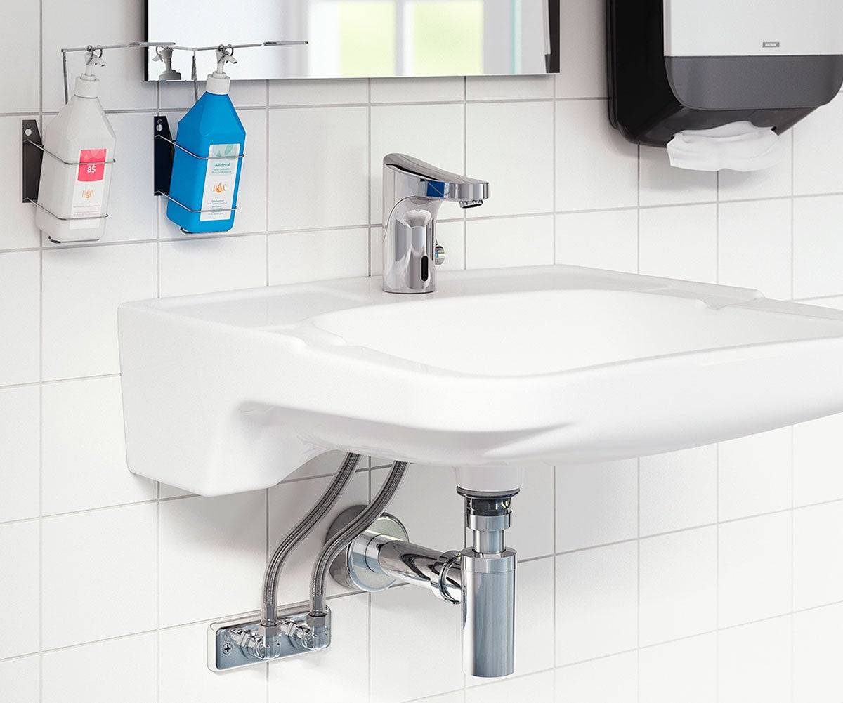 Mora MEDICARE Tronic WMS Waschtischarmatur, Batteriebetrieb Chrom
