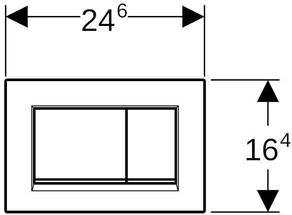 Geberit Betätigungsplatte Sigma30 schwarz matt lackiert, Streifen hochglanz verchromt
