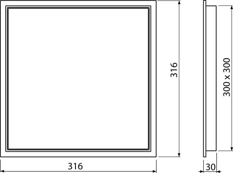 Alcadrain Badewannetür für Wartungsöffnung 300x300, Weiß