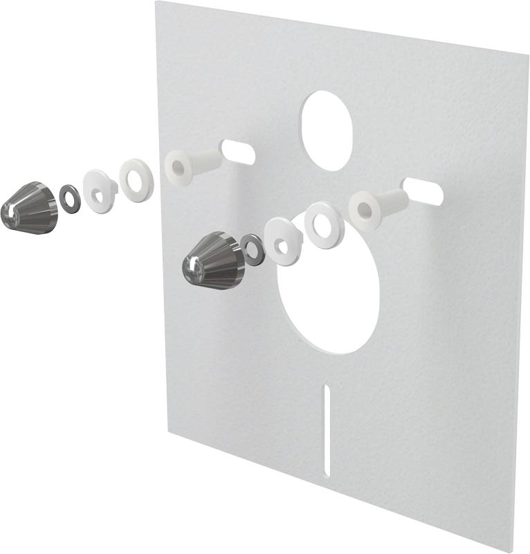 alcadrain Schallschutz für Wand-WC und Bidet mit Zubehör und Chromabdeckung
