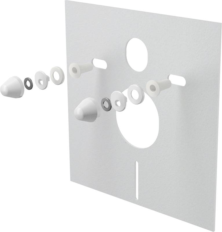 alcadrain Schallschutz für Wand-WC und Bidet mit Zubehör und Weißabdeckung