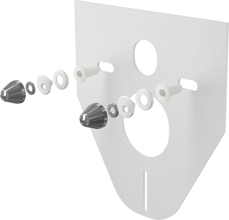 alcadrain Schallschutz für Wand-WC und Bidet mit Zubehör und Chromabdeckung