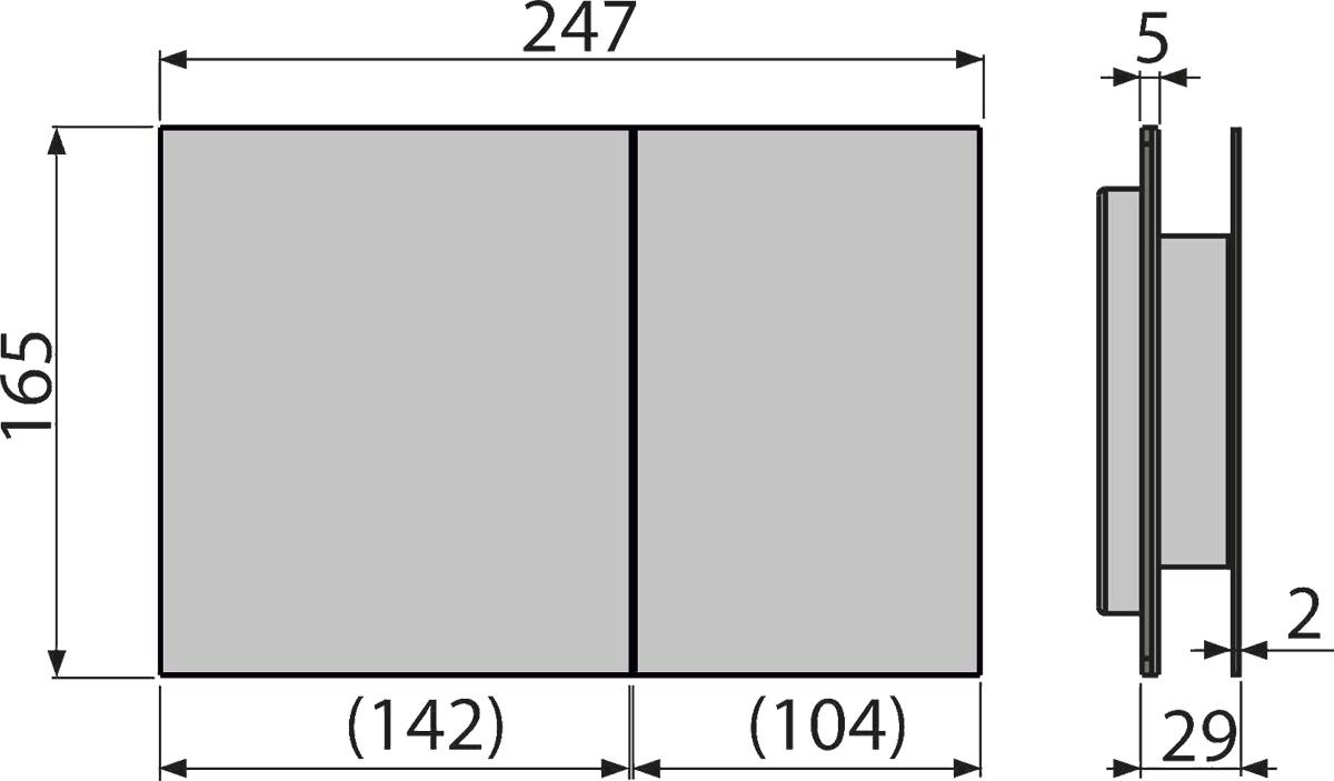 Alcadrain WC - Betätigungsplatte AIR-INOX Halbmatt Edelstahl