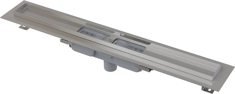 Alcadrain APZ1101 Rigole de douche basse avec bord pour la grille perforée, évacuation verticale 1150 mm