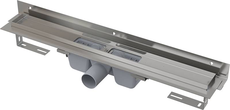 Alcadrain APZ4 caniveau de douche flexible avec bord pour la grille perforée et collet réglable pour mur 1150 mm