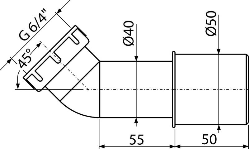 Alcadrain A52 Ablaufbogen 45° für Ablaufgarnituren