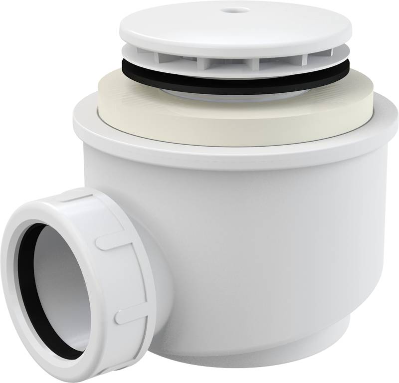 Alcadrain A47B-50 Ablaufgarnitur für die Duschwannen, Weiß-Glanz Ø 50