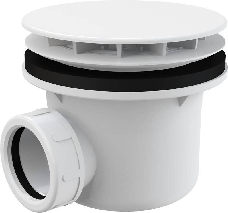 Alcadrain A49B Ablaufgarnitur für die Duschwannen, Weiß Ø 90