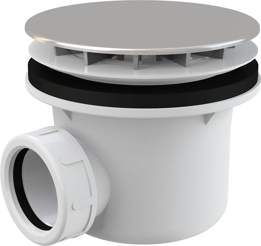 Alcadrain A49CR Ablaufgarnitur für die Duschwannen, verchromt Ø 90