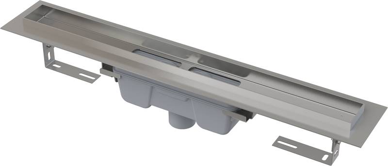 Alcadrain APZ1006 Duschrinne mit Rand für den vollen Rost, Abfluss senkrecht 850 mm