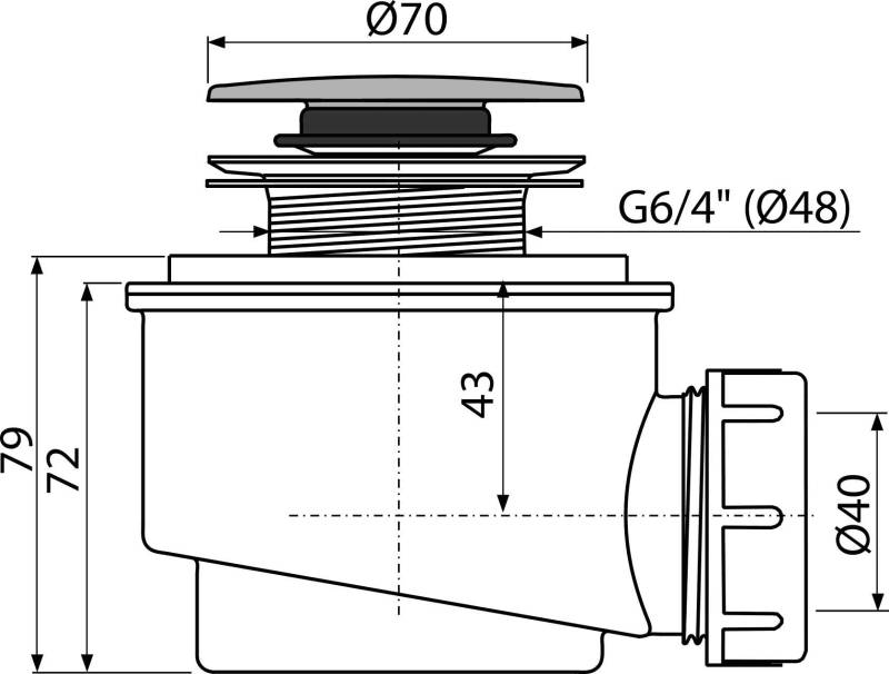 Alcadrain A466-50 Ablaufgarnitur CLICK/CLACK für die Duschwannen, verchromt Ø 50