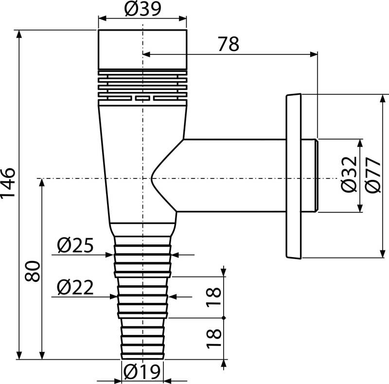 Alcadrain APS5 Aufputzsiphon für die Waschgeräte mit einer Belüftung, Weiß