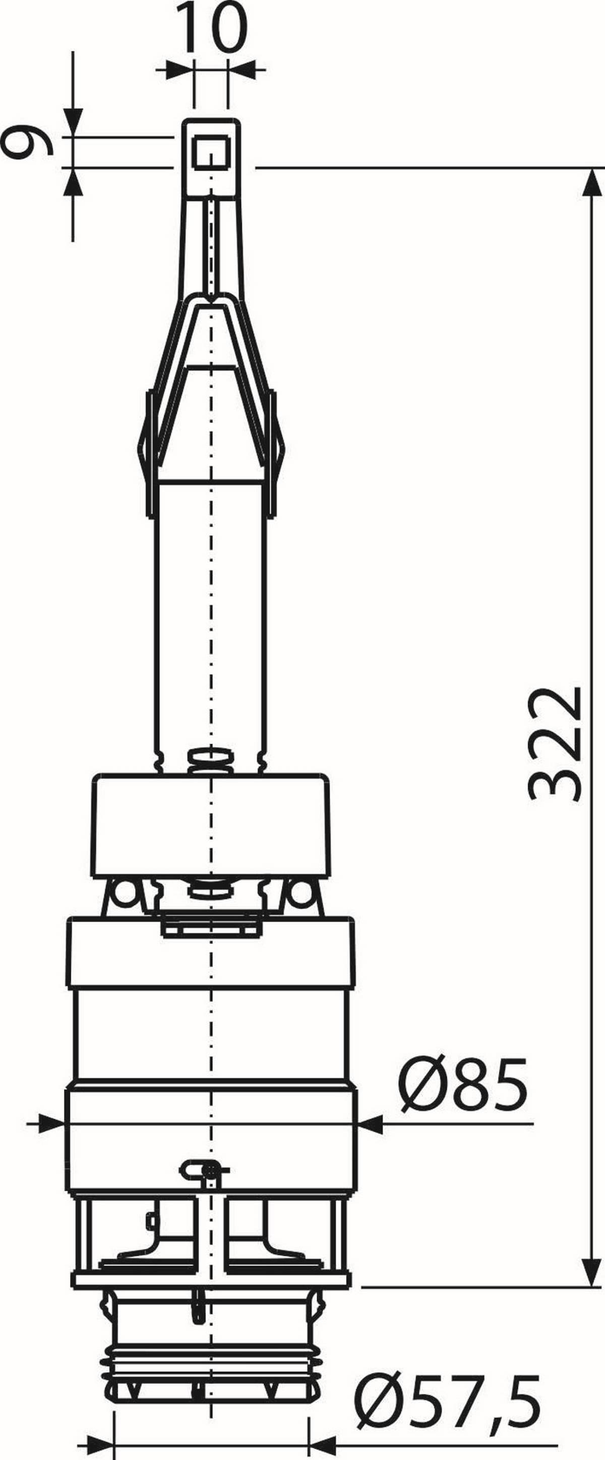 Alcadrain Ablaufventil für niedrige Vorwandinstallationssysteme 850 mm