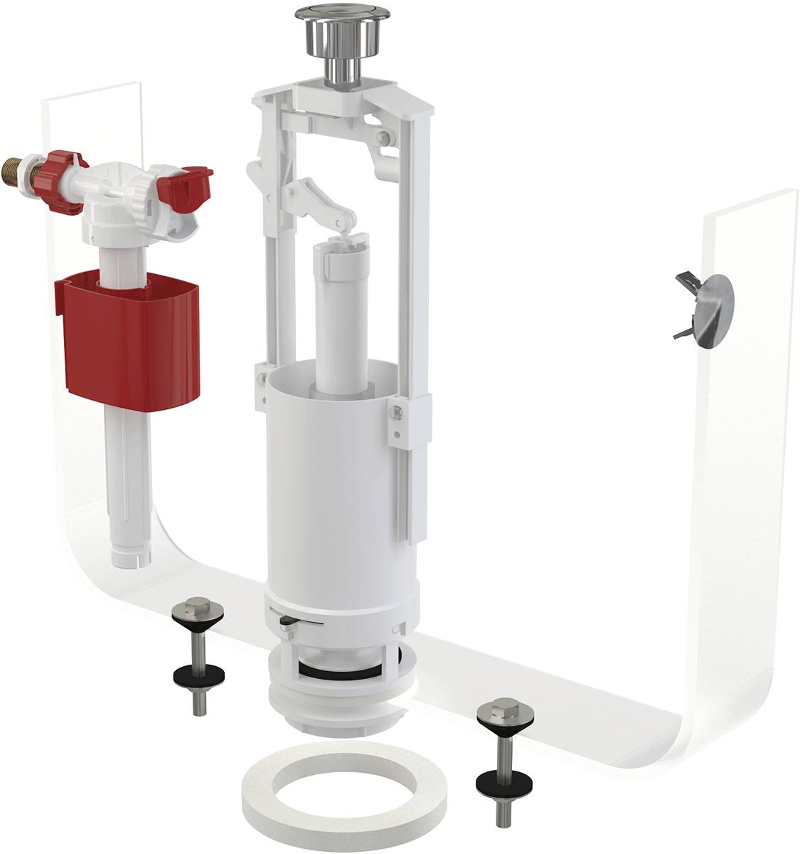 Alcadrain Spülgarnitur mit STOP-Taste SA2000K 3/8" CHROM